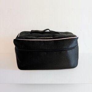 Victoria Secret Black Pink Satin Cosmetic Essentials Travel Bag Very Sexy